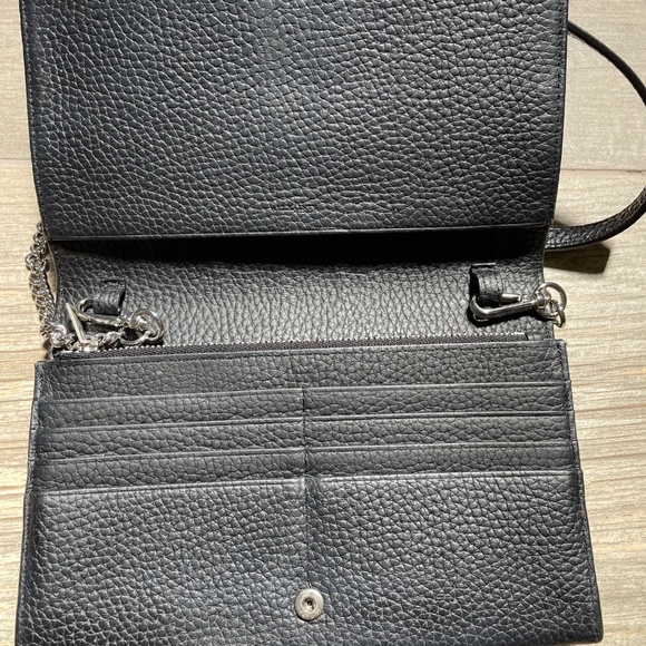 NWOT ALL SAINTS Black Fetch Chain Leather Crossbody Bag - Picture 2 of 10
